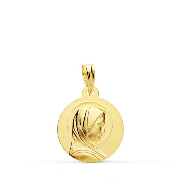 18K MEDALLA VIRGEN NIÑA 16 MM