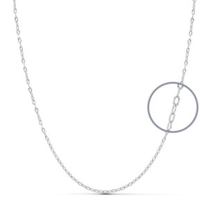 18K CADENA MACIZA ORO BLANCO 45 CM 1.5 MM