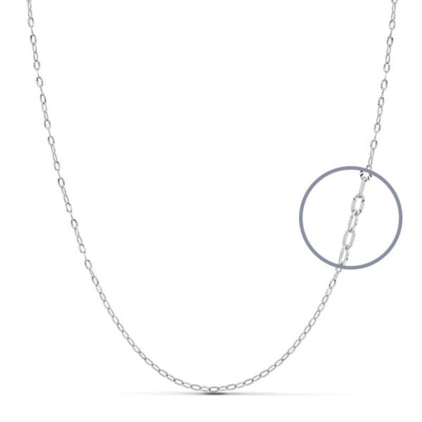 18K CADENA MACIZA ORO BLANCO 40 CM 1.5 MM