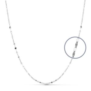 18K CADENA MACIZA ORO BLANCO 45 CM 1.8 MM
