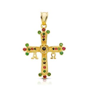 18K CRUZ DE COVADONGA PEQUEÑA 28X24 MM