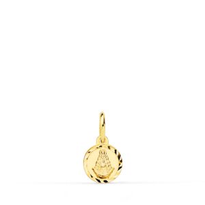 18K MEDALLA LENTEJA VIRGEN DEL ROCIO TALLA HELICE 8 MM