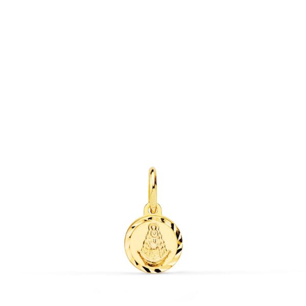 18K MEDALLA LENTEJA VIRGEN DEL ROCIO TALLA HELICE 8 MM