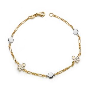 18K PULSERA BICOLOR NIÑOS 19 CM