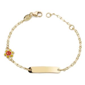 18K ESCLAVA SOL ESMALTE 14.5 CM