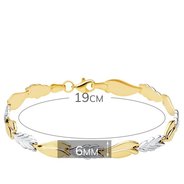 18K PULSERA BICOLOR ESTAMPACION 19 CM - Imagen 2