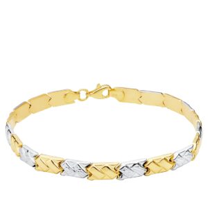 18K PULSERA BICOLOR ESTAMPACION 19 CM