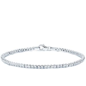 18K PULSERA ORO BLANCO CIRCONITAS 19 CM