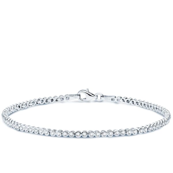18K PULSERA ORO BLANCO CIRCONITAS 19 CM