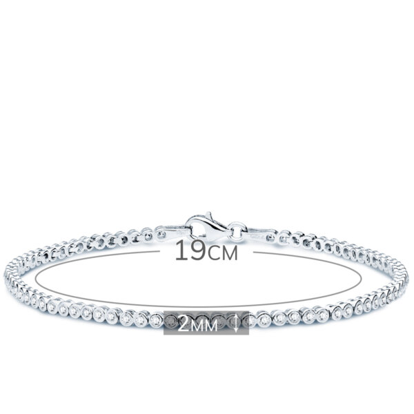 18K PULSERA ORO BLANCO CIRCONITAS 19 CM - Imagen 2