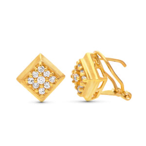18K PENDIENTES ORO AMARILLO ROMBO. 11X11 MM