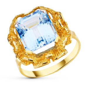 18K SORTIJA ORO AMARILLO PIEDRA 20x17 MM