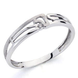 18K SORTIJA ORO BLANCO BRILLANTE. 0.010  QTS. ANCHO: 4 MM