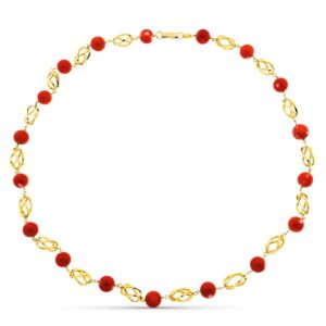 18K COLLAR ORO AMARILLO JAULA CORAL FINO JAPONES 10.5 MM 60 CM