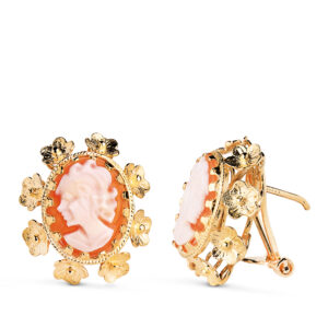 18K PENDIENTES ORO AMARILLO CAMAFEO 20X12 MM