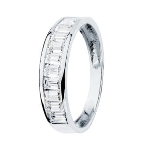 18K ALIANZA ORO BLANCO CIRCONITAS BARRITAS 4.5 MM