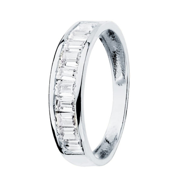 18K ALIANZA ORO BLANCO CIRCONITAS BARRITAS 4.5 MM