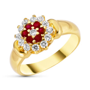 18K SORTIJA ORO AMARILLO CUAJO REDONDO 19 CIRCONITAS