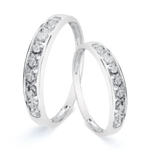 18K ALIANZA CIRCONITAS CARRIL ORO BLANCO 3.5 MM