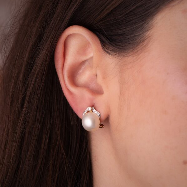 18K PENDIENTES PERLA JAPONESA 14X11 MM - Imagen 2