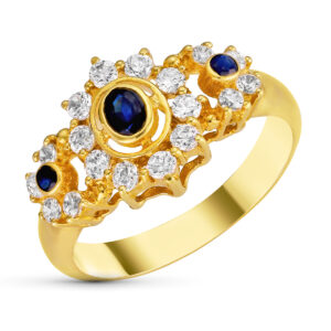 18K SORTIJA ORO AMARILLO PIEDRA Y CIRCONITAS