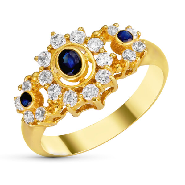 18K SORTIJA ORO AMARILLO PIEDRA Y CIRCONITAS