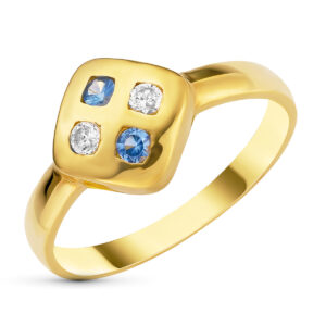 18K SORTIJA ORO AMARIILO CIRCONITAS