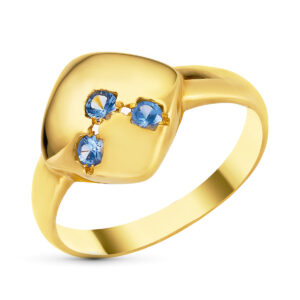 18K SORTIJA ORO AMARILLO CIRCONITAS 12X12 MM