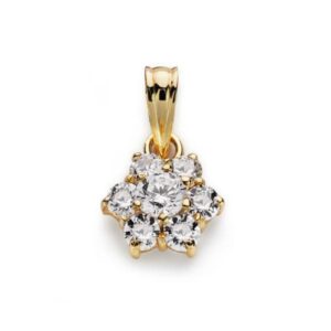18K COLGANTE ORO AMARILLO CUAJO 7 CIRCONITAS 10X9 MM