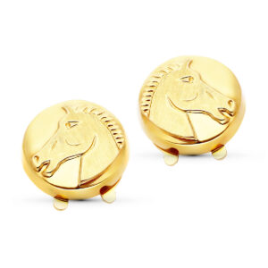 18K CUBREBOTON ORO AMARILLO CABALLO 15 MM
