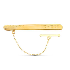 18K AGUJA CLIP DE CORBATA ORO AMARILLO NUMEROS 54X6 MM