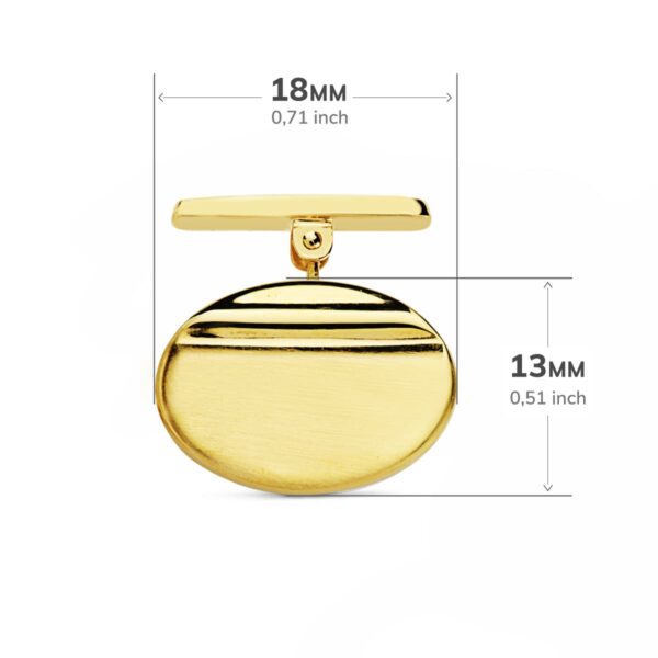 18K GEMELOS ORO AMARILLO OVAL MATE Y BRILLO 18X13 MM CIERRE RIGIDO OSCILANTE - Imagen 3