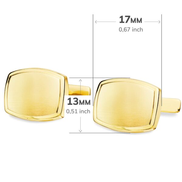 GEMELOS ORO AMARILLO TONEL MATE Y BRILLO 17X13 MM CIERRE RIGIDO OCSILANTE - Imagen 3