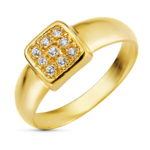 18K SORTIJA ORO AMARILLO CON CIRCONITAS