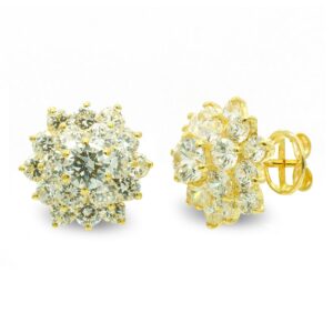 18K PENDIENTES ORO AMARILLO GARRAS CON CIRCONITAS