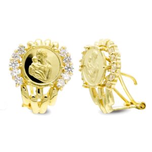 18K PENDIENTES ORO AMARILLO MADRE. 18X15 MM