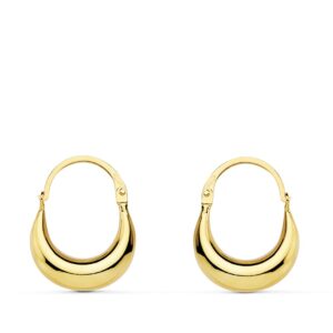 18K PENDIENTES HUECOS MORCILLAS. 15X5 MM