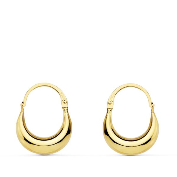 18K PENDIENTES HUECOS MORCILLAS. 15X5 MM