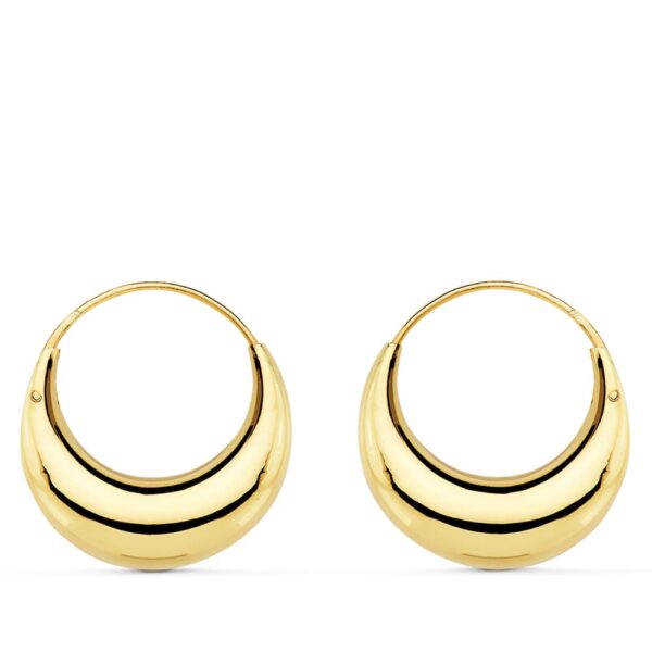 18K PENDIENTES HUECOS MORCILLA 20X6 MM