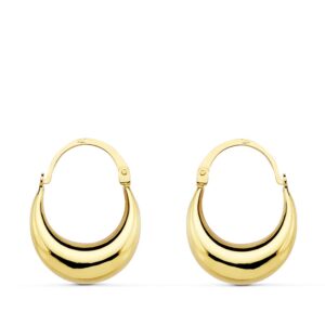 18K PENDIENTES HUECOS MORCILLAS. 17X5 MM