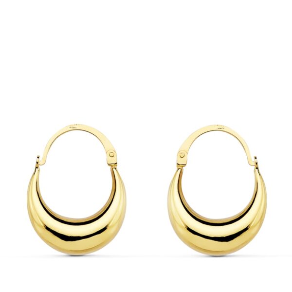 18K PENDIENTES HUECOS MORCILLAS. 17X5 MM