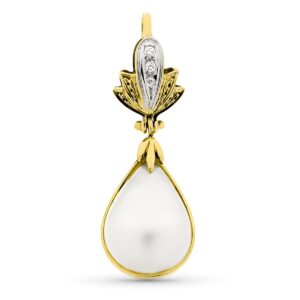 18K COLGANTE ORO BICOLOR JAPONESA 36X14 MM