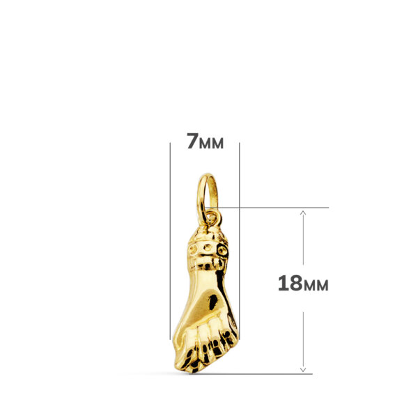 18K COLGANTE MANO MEDIANA 19 X 7 MM - Imagen 2