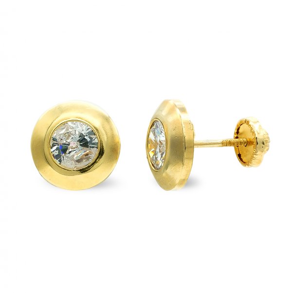 9K PENDIENTES 9 MM CIRCONITA 5 MM TUERCA