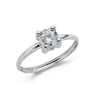 9K SOLITARIO ORO BLANCO CIRCONITA 5 MM