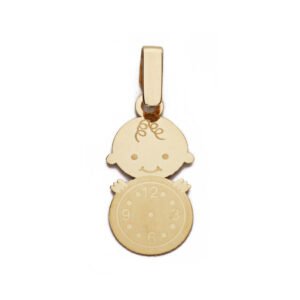 9K COLGANTE ORO AMARILLO NIÑO RELOJ 19X10 MM
