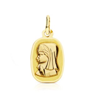 9K MEDALLA VIRGEN NIÑA LIGERA 17X10 MM
