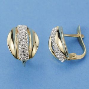 9K PENDIENTES BANDAS CON PIEDRA