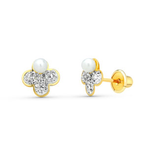 PENDIENTES ORO AMARILLO 9 KTES TRÉBOL. 7 X 7 MM.
