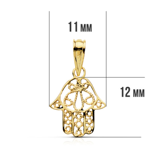 9K MANO DE FATIMA ORO AMARILLO 9K 14X11 MM - Imagen 2